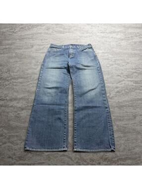 Guess Blue Button Fly Straight Leg Jeans 33x32
